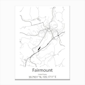 Fairmount,United States Minimalist Map Canvas Print