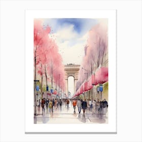Champs-Elysées Avenue. Paris. The atmosphere and manifestations of spring. 26 Canvas Print