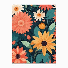 Floral Seamless Pattern Canvas Print