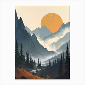 Sunset In The Mountains Canvas Art Canvas Print