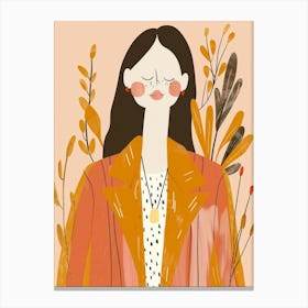 Autumn Woman Illustration Canvas Print