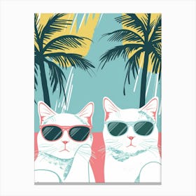 Two Cats On The Beach Canvas Print