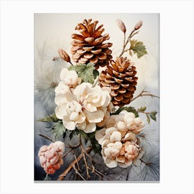 Pine Cones In Victorian Style Canvas Print