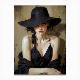 Woman In A Hat Canvas Print