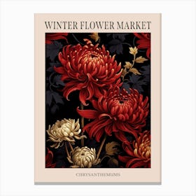 Chrysanthemums 6 Winter Flower Market Poster Canvas Print