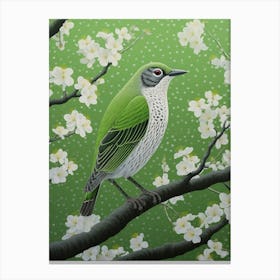Ohara Koson Inspired Bird Painting Cowbird 3 Canvas Print