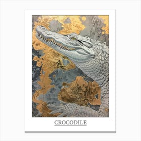 Crocodile Precisionist Illustration 2 Poster Canvas Print