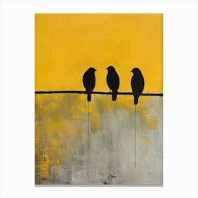 Three Birds On A Wire 1 Canvas Print