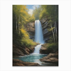 Waterfall In A Gorge Canvas Print