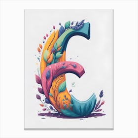 Colorful Letter E Illustration 57 Canvas Print