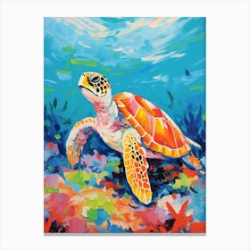 Colourful Sea Turtles In Ocean 2 Canvas Print