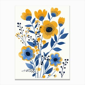 Blue And Yellow Flowers 6 Canvas Print