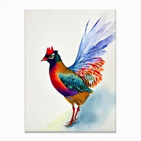 Pheasant Watercolour Bird Canvas Print