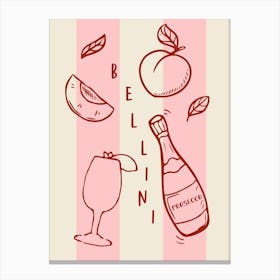 Bellini Cocktail Recipe Canvas Print