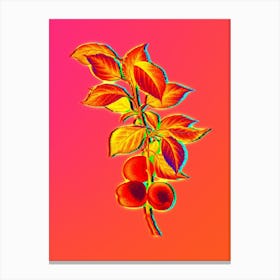 Neon Briancon Apricot Botanical in Hot Pink and Electric Blue n.0476 Canvas Print