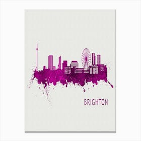 Brighton England City Purple Canvas Print