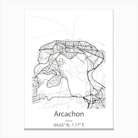 Arcachon,France Minimalist Map Canvas Print