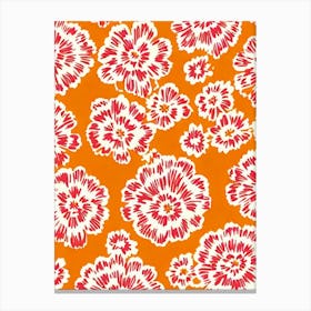 Sweet William Floral Print Warm Tones 1 Flower Canvas Print