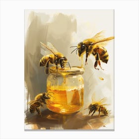 Carpenter Bee Storybook Illustration 12 Canvas Print