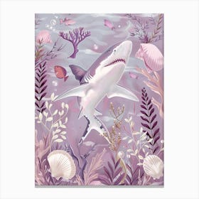 Purple Blacktip Reef Shark Illustration 3 Canvas Print