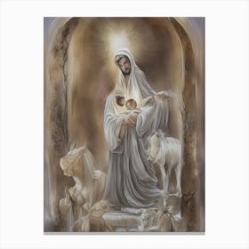 Jesus In The Manger Canvas Print