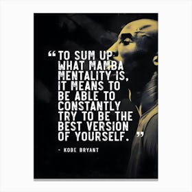 Kobe Bryant Funny Inspirational Quote Nba Canvas Print