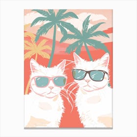 Two Cats In Sunglasses 2 Canvas Print