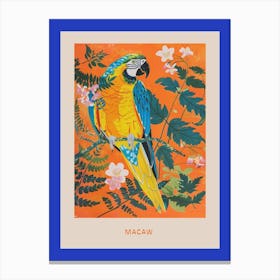 Spring Birds Poster Macaw 1 Canvas Print