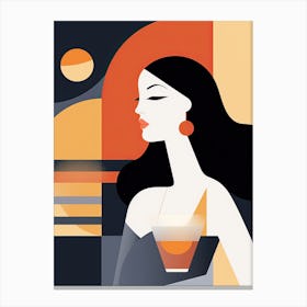 Woman With A Drink Canvas Print