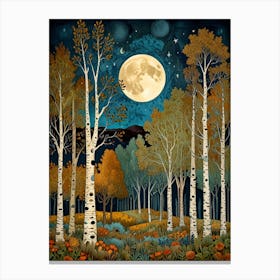 William Morris Moonlight In The Forest 30 Canvas Print