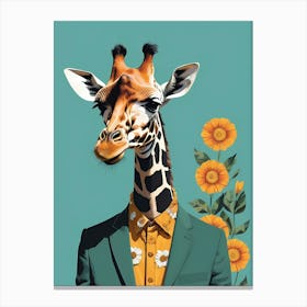 Giraffe In A Suit (6) Canvas Print