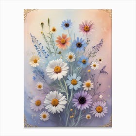 Daisies In A Vase Canvas Print