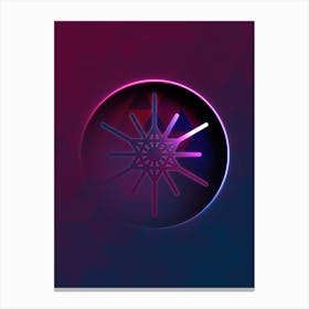 Geometric Neon Glyph on Jewel Tone Triangle Pattern 273 Canvas Print