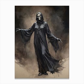 Dance With Death Skeleton Painting (19) Canvas Print