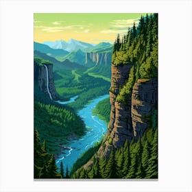 Columbia River Washington Retro Pop Art 6 Canvas Print