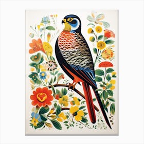 Scandinavian Bird Illustration Eurasian Sparrowhawk 3 Canvas Print