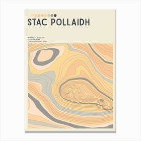 Stac Pollaidh Scotland Topographic Contour Map Canvas Print