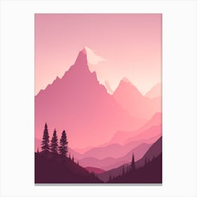 Misty Mountains Vertical Background In Pink Tone 38 Canvas Print