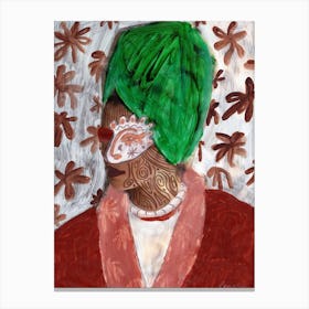Aladdin Terracotta & Green Canvas Print