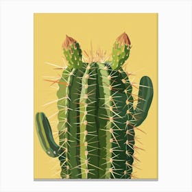 Mammillaria Cactus Minimalist Abstract Illustration 2 Canvas Print