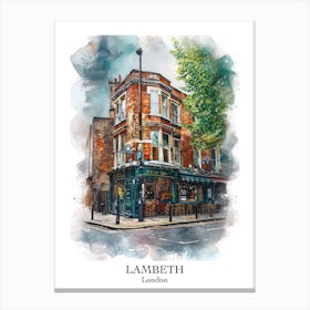 Lambeth London Borough   Street Watercolour 3 Poster Canvas Print