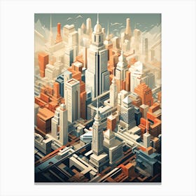 Shanghai, China, Geometric Illustration 3 Canvas Print