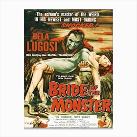 Bride Of The Monster, Bela Lugosi Movie Poster Canvas Print