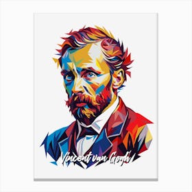 Vincent Van Gogh 02 Portrait WPAP Pop Art Canvas Print