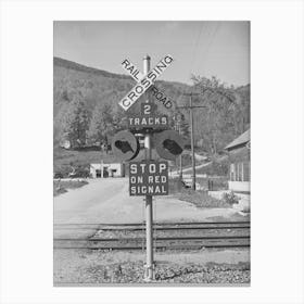 Railroad Crossing Near Shaftsbury, Vermont By Russell Lee Canvas Print