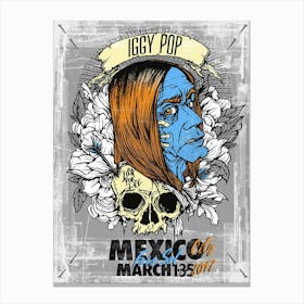 Iggy Pop Mexico City 2017 Mini Concert Poster Canvas Print