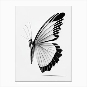 Swallowtail Butterfly Black & White Geometric Canvas Print