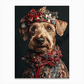 Christmas Airedale 10 Canvas Print