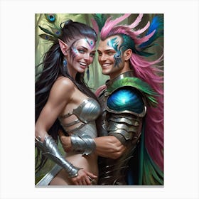 Warrior Couple, fun moments Canvas Print