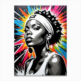 Graffiti Mural Of Beautiful Hip Hop Girl 15 Canvas Print